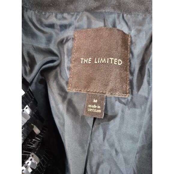 Vtg The Limited Black Paillette Sequins Skirt Set Suit Fully Lined Sz M Evening - Picture 4 of 7